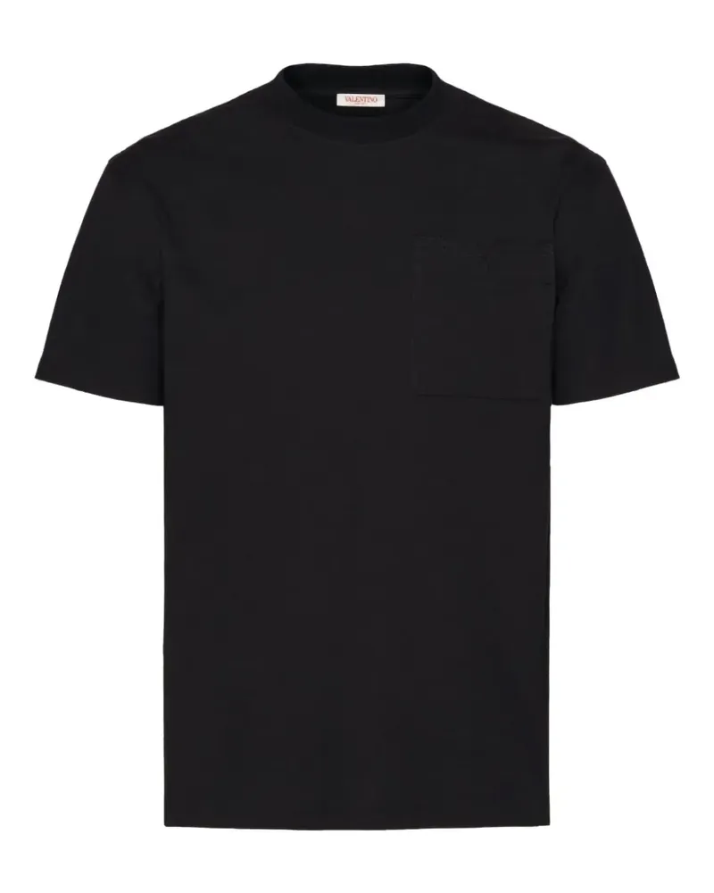 Valentino Garavani T-Shirt mit V-Detail - Schwarz Schwarz