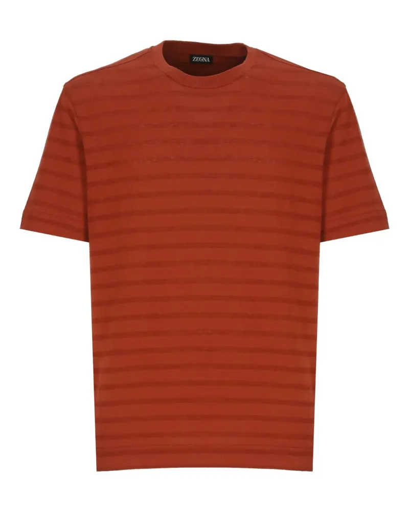 Ermenegildo Zegna Gestreiftes T-Shirt - Rot Rot