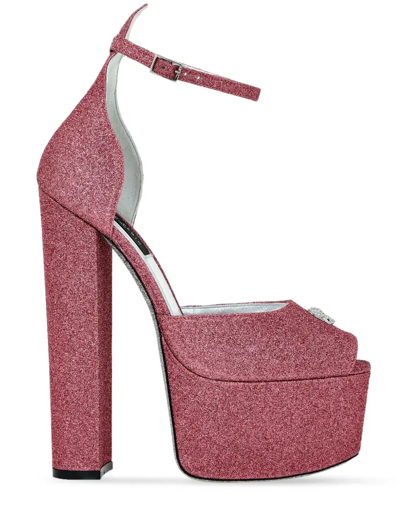 Philipp Plein Sandalen mit Plateau 120mm - Rosa Rosa