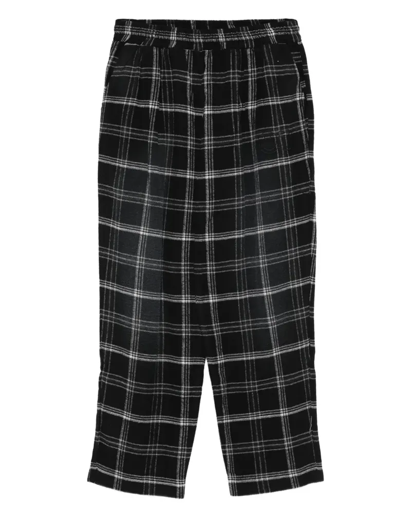 Joshua Sanders Karierte Hose mit Stretchbund - Schwarz Schwarz