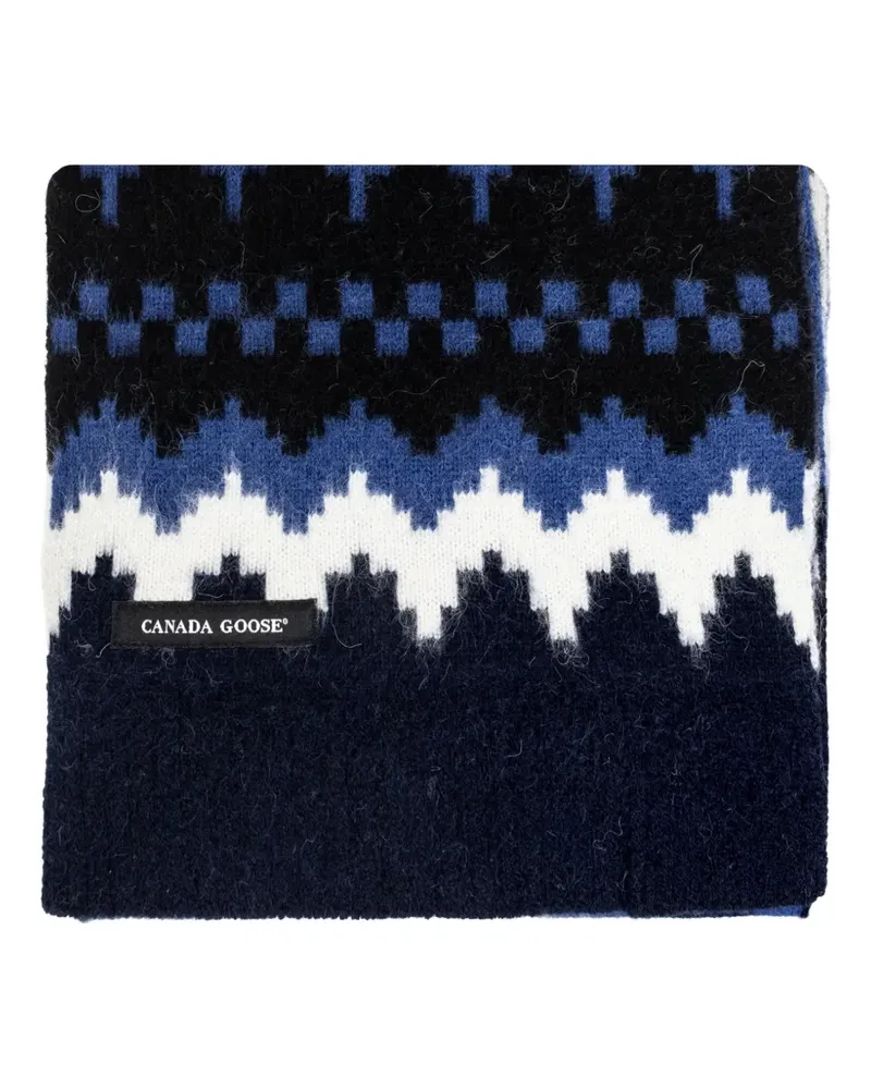 Canada Goose Schal mit Fair-Isle-Strickmuster - Blau Blau