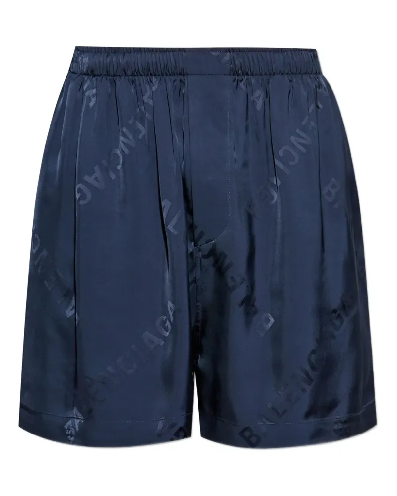 Balenciaga Joggingshorts aus Logo-Jacquard - Blau Blau