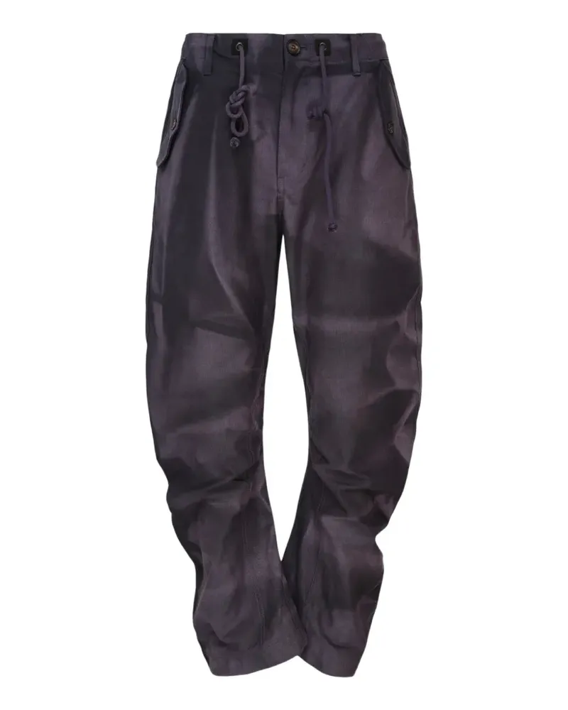 JiyongKim sun-bleached drawstring-waist trousers - Blau Blau