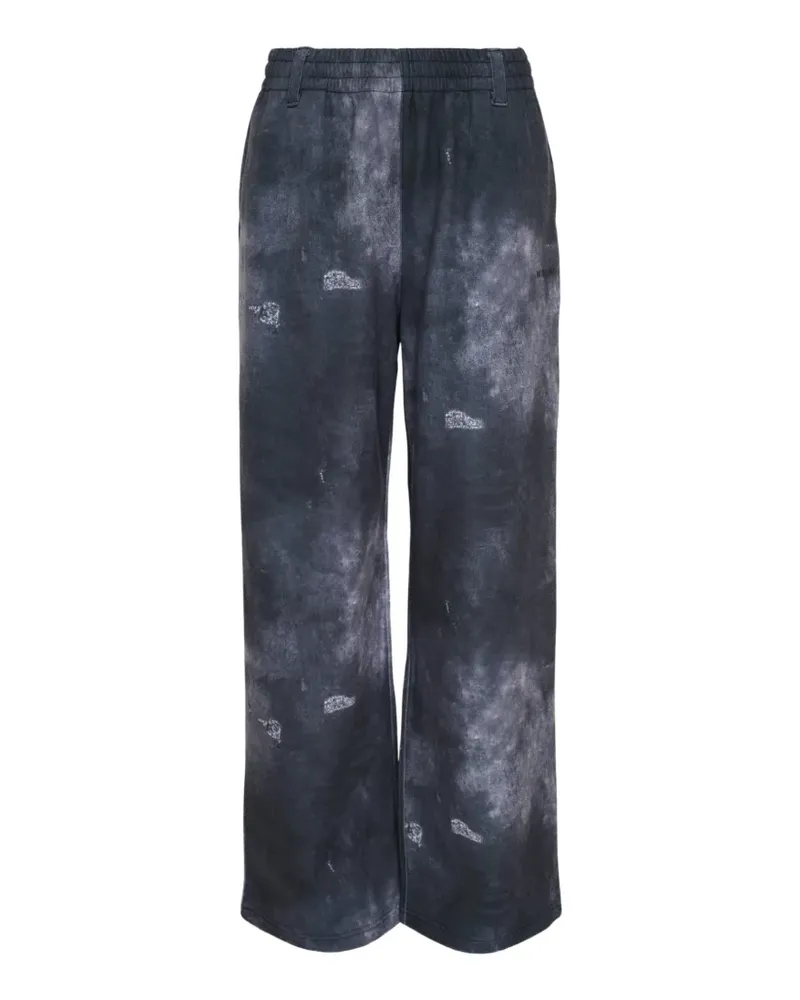 WE 11 DONE distressed tie-dye track pants - Schwarz Schwarz