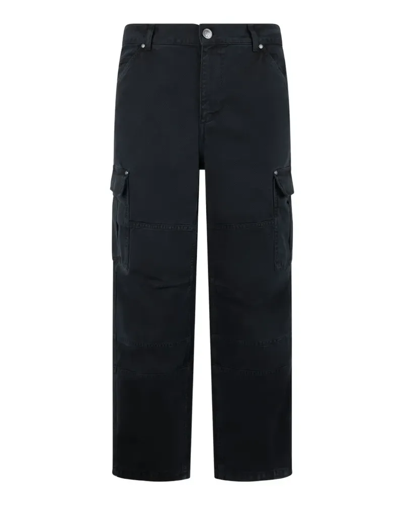 Roberto Cavalli logo-embroidered cargo pants - Schwarz Schwarz