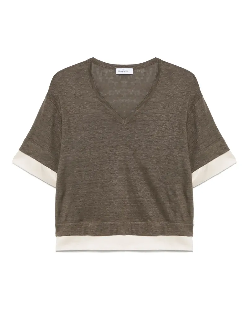 Gran Sasso Fein gestricktes T-Shirt - Grün Grün