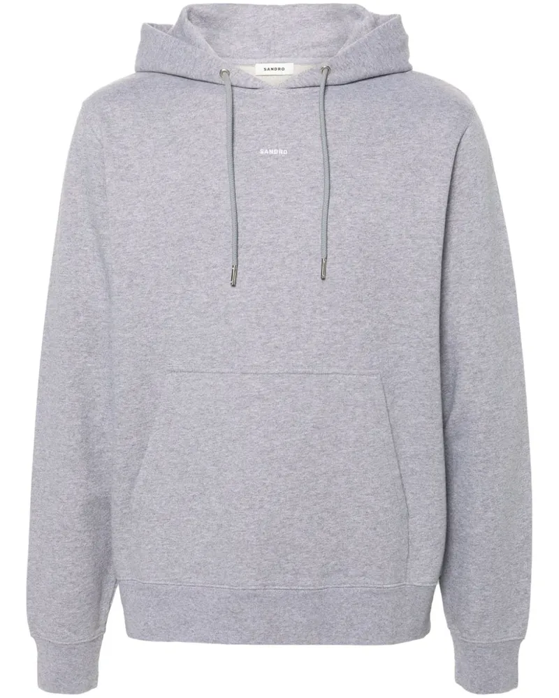 Sandro Hoodie mit Logo-Stickerei Grau