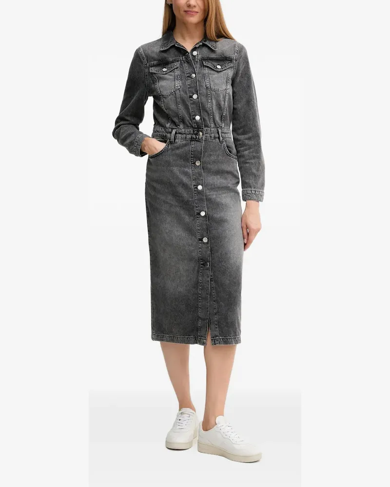 Benetton buttoned denim dress - Grau Grau