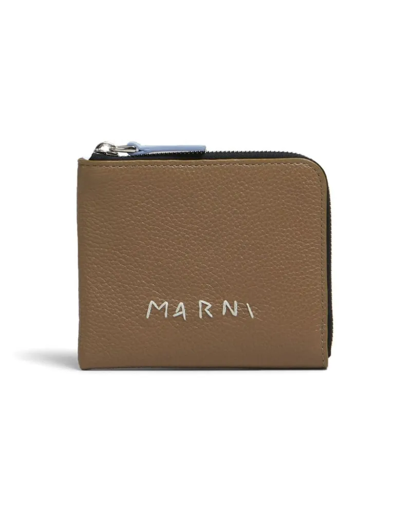 Marni Portemonnaie mit Logo-Stickerei - Braun Braun