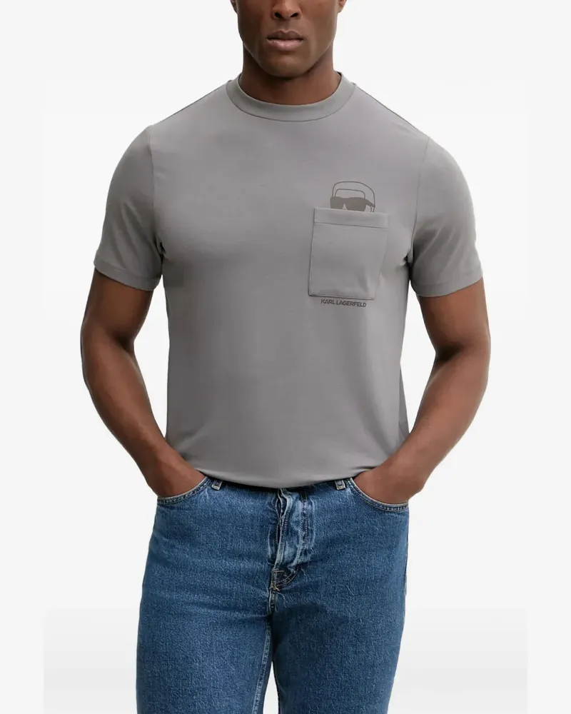Karl Lagerfeld T-Shirt mit Tasche - Grau Grau