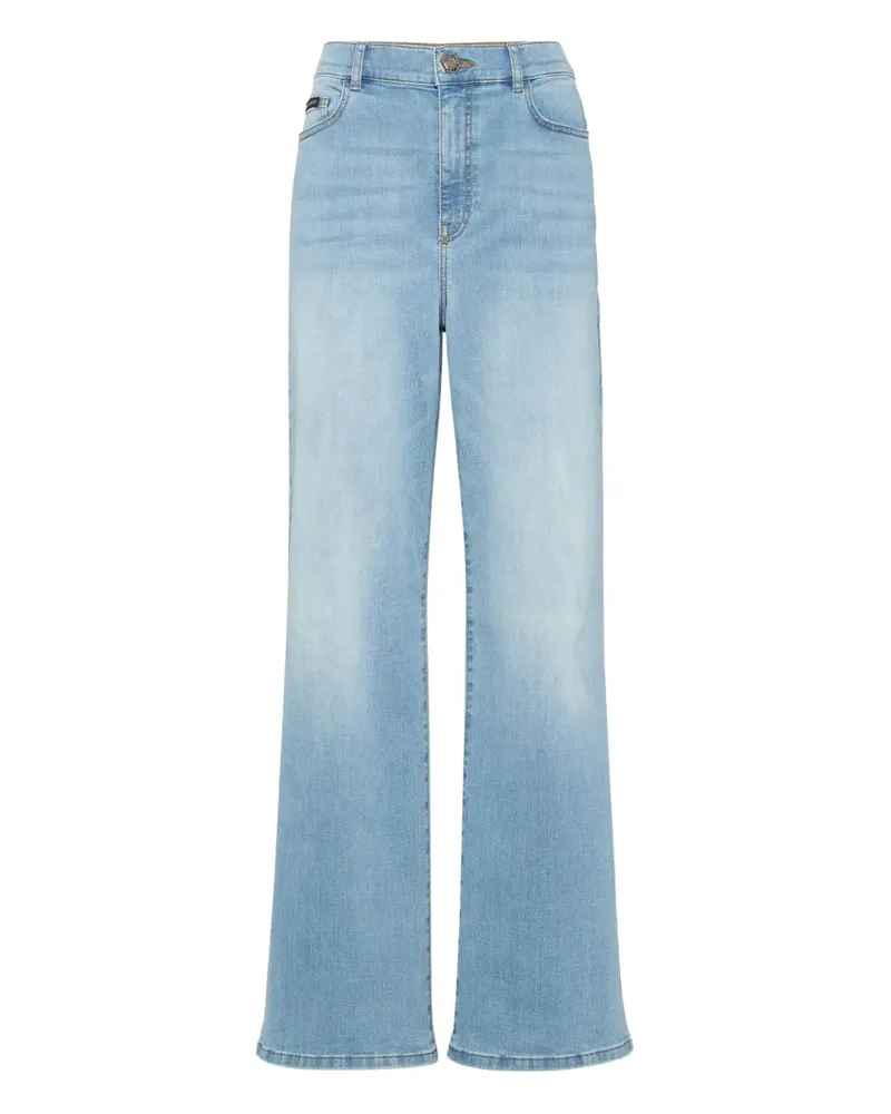 Philipp Plein Jeans mit Logo-Schild - Blau Blau
