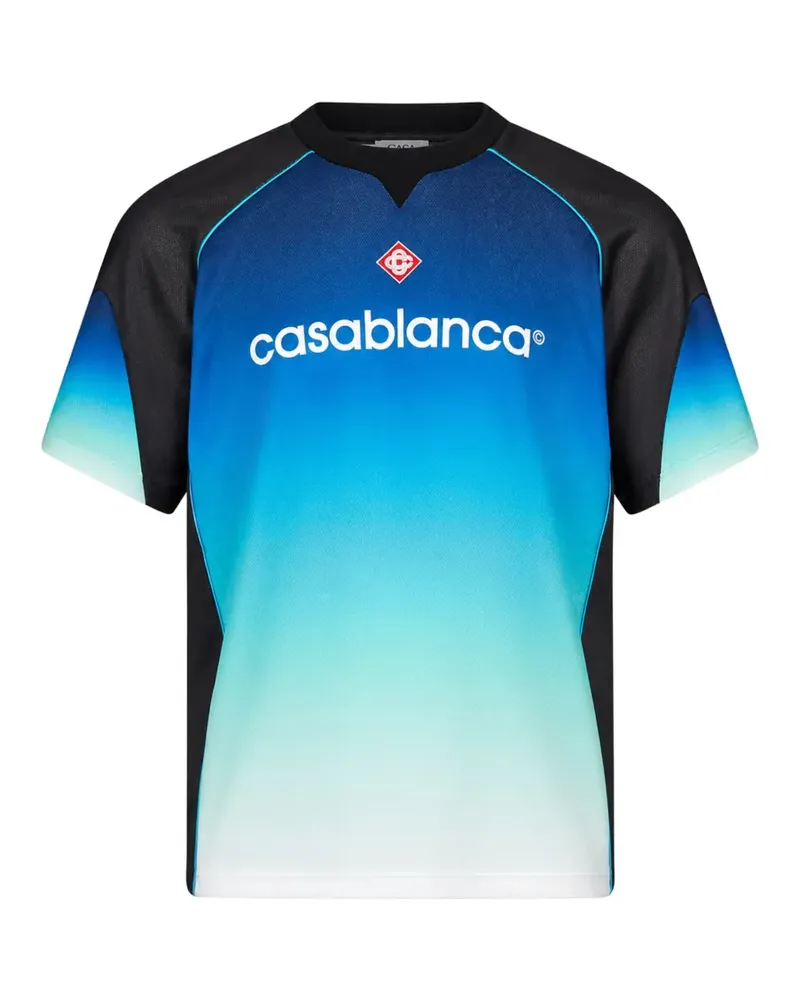 Casablanca Paris Kurzärmeliges Fußballhemd mit Farbverlauf - Blau Blau