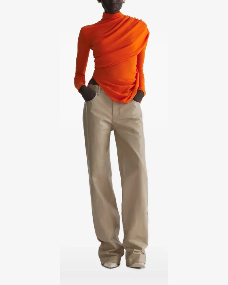 Thierry Mugler Oberteil mit Kaskadenärmeln - Orange Orange