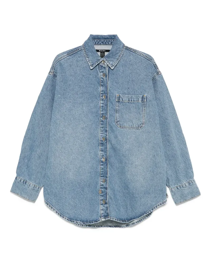 ksubi Langärmeliges Oversized LS Krystal Komet Jeanshemd - Blau Blau