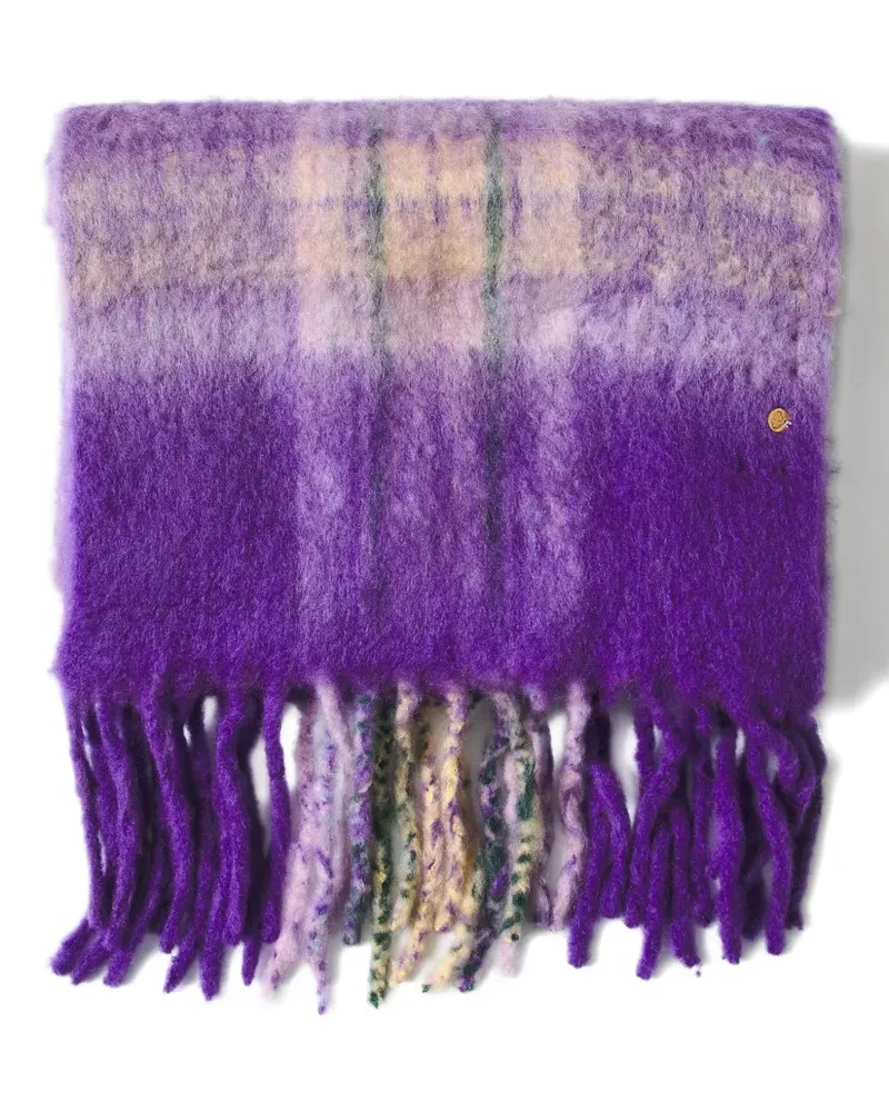 Antik Batik Schal mit Fransen - Violett Violett