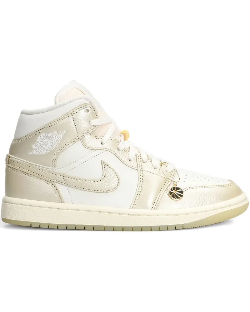 Nike Air Jordan 1 Mid SE Sneakers mit perforierter Kappe - Weiß Weiß