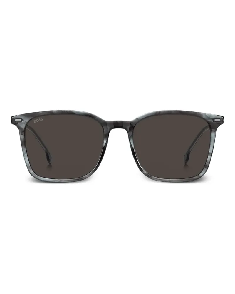 HUGO BOSS Sonnenbrille mit eckigem Gestell - Grau Grau
