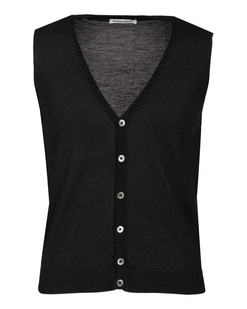 Al Duca D’Aosta 1902 button-up sleeveless knitted cashmere vest - Schwarz Schwarz