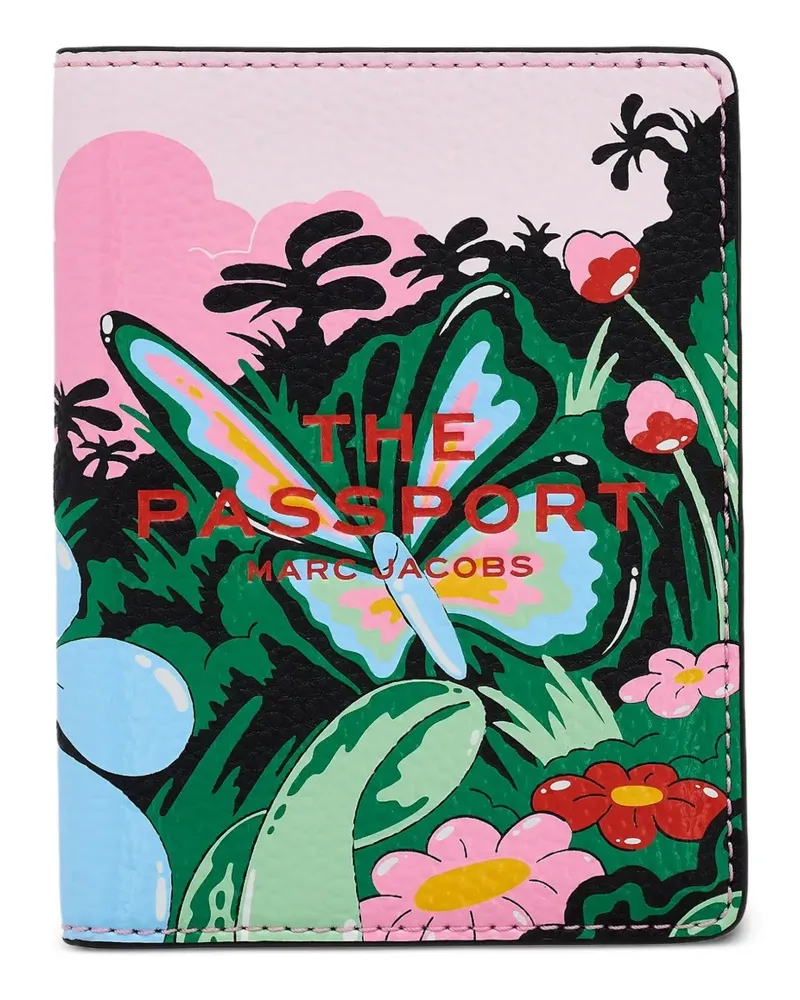 Marc Jacobs Pass-Etui mit Blumen-Print - Schwarz Schwarz