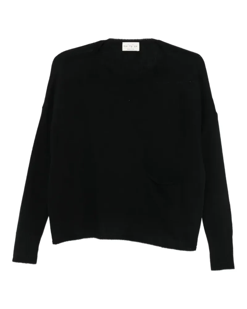 MA'RY'YA Pullover mit Tasche - Schwarz Schwarz