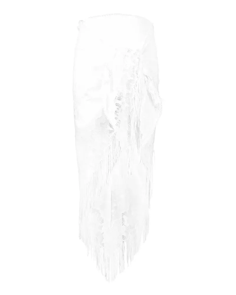 Miguelina Julia lace-fringe cover-up - Weiß Weiß