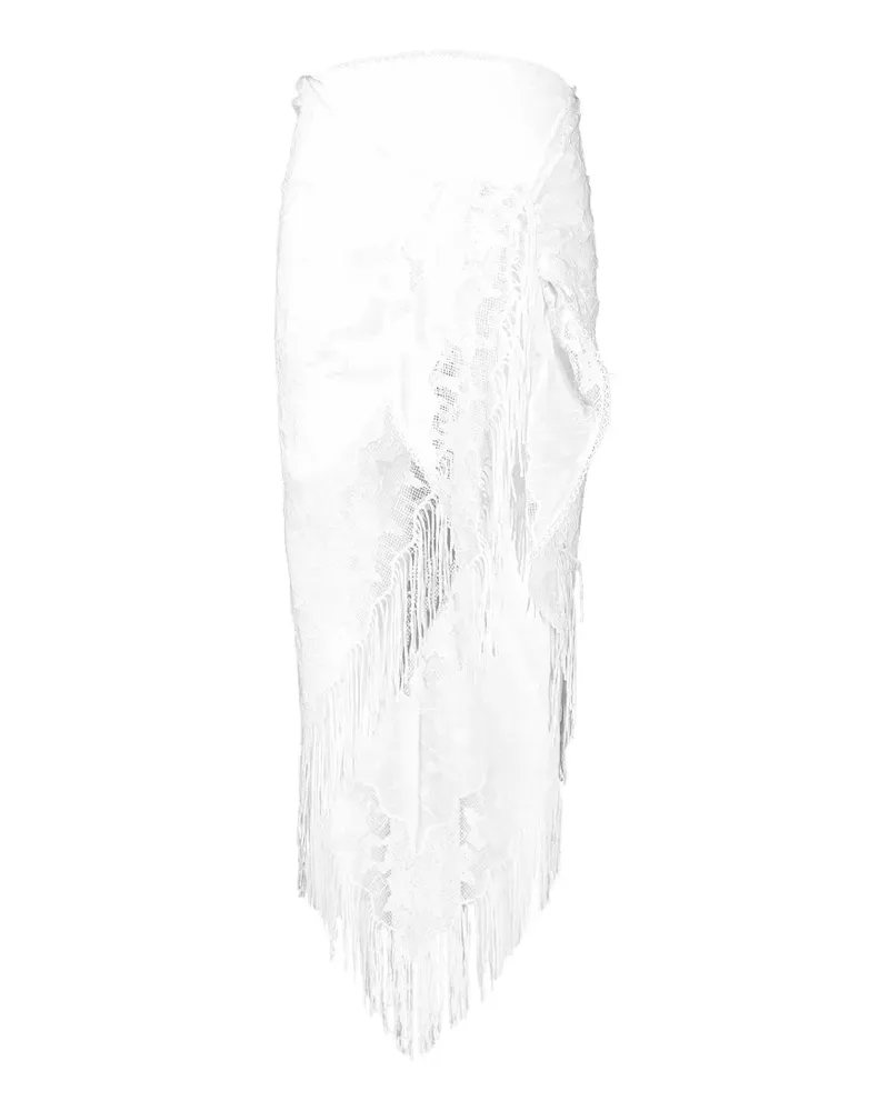 Miguelina Julia lace-fringe cover-up - Weiß Weiß