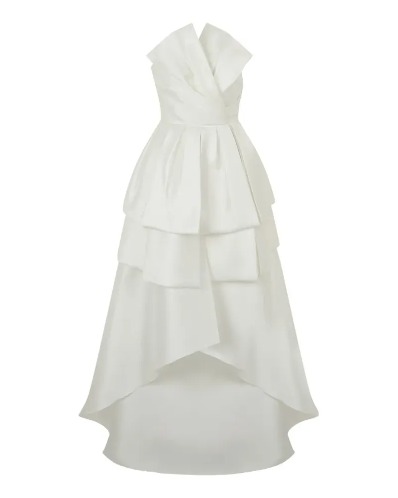 Alberta Ferretti Asymmetrisches Maxikleid - Weiß Weiß