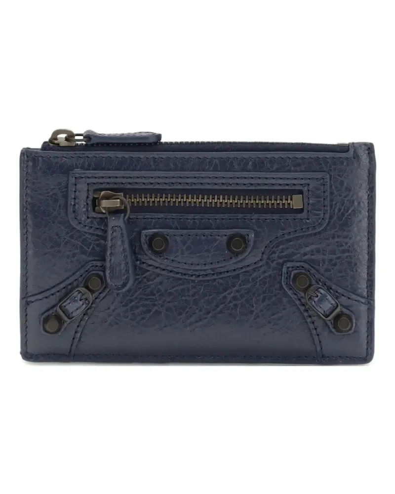 Balenciaga Le City studded zipped card holder - Blau Blau