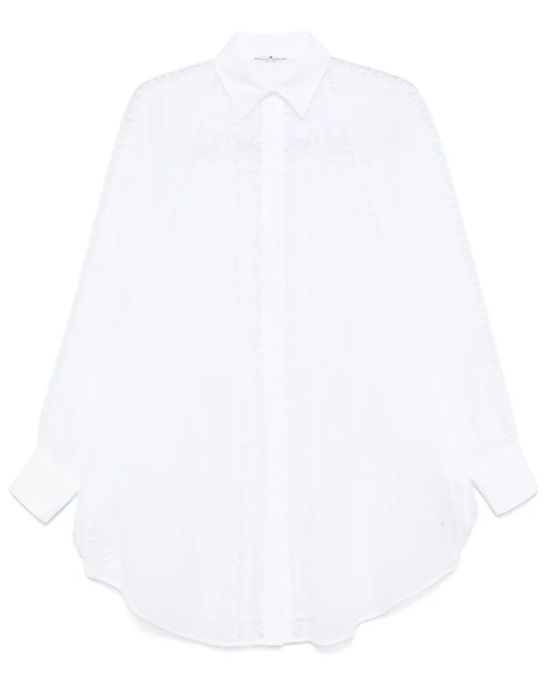 Ermanno Scervino Hemd mit Blumenstickerei - Weiß Weiß