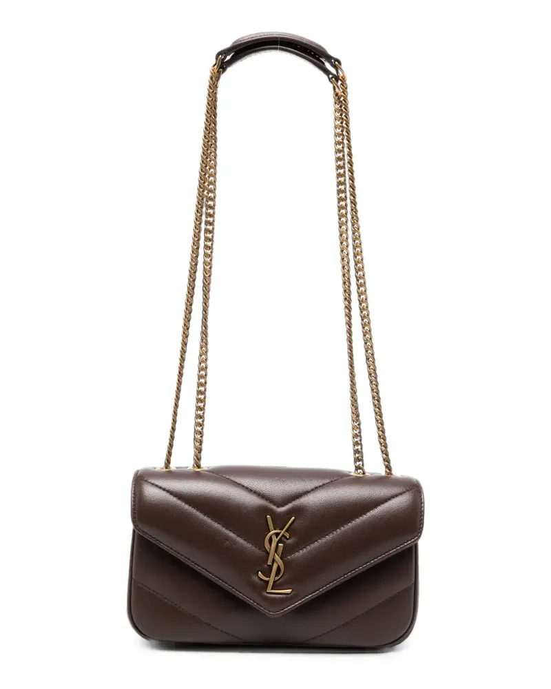 Saint Laurent Mini Loulou Umhängetasche mit Steppung - Braun Braun