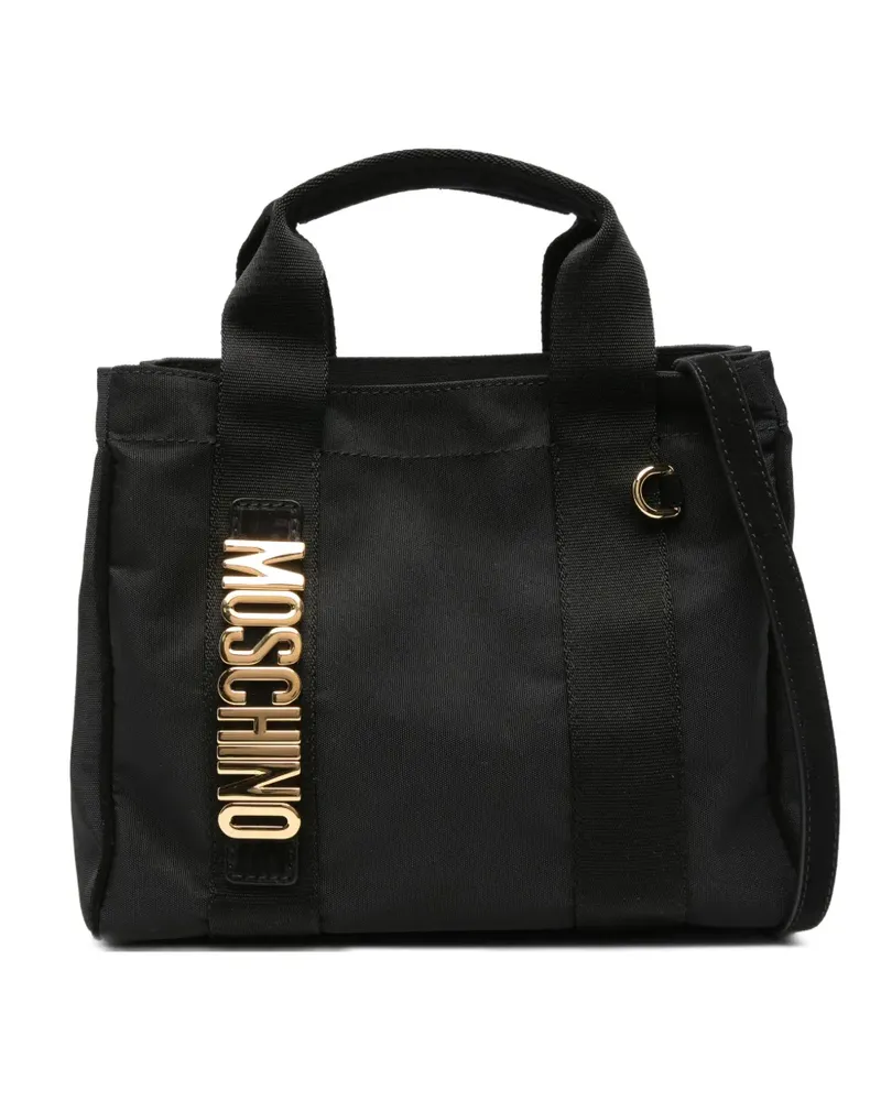 Moschino Shopper mit Logo-Schild - Schwarz Schwarz