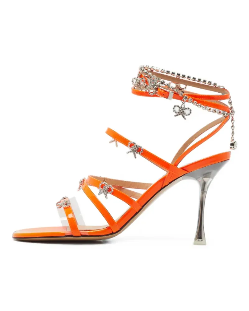 Mach & Mach Camille Sandalen mit Kristallschleifenverzierungen - Orange Orange