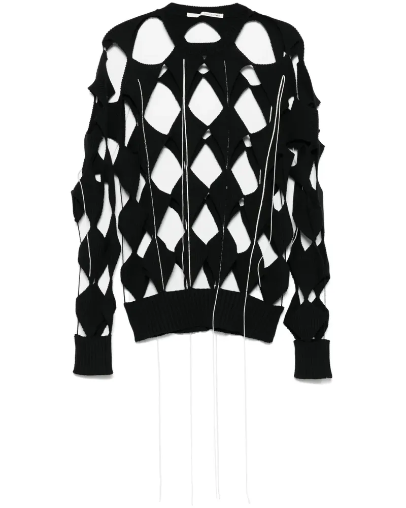 Isabel Benenato Pullover mit Lochstrickmuster - Schwarz Schwarz