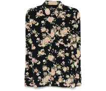 Hemd mit Blumen-Print - Schwarz