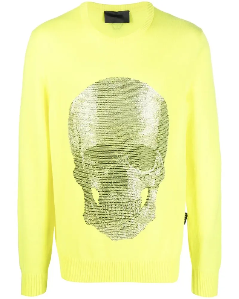 Philipp Plein Pullover mit Totenkopf - Gelb Gelb