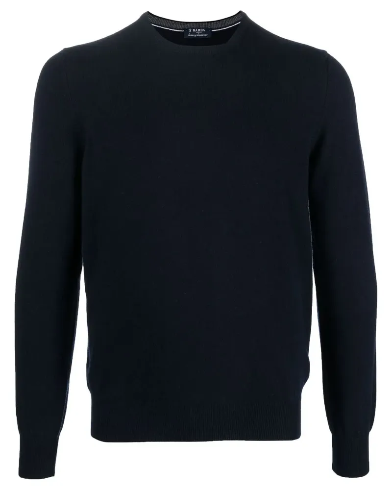 BARBA Fein gestrickter Kaschmirpullover - Blau Blau