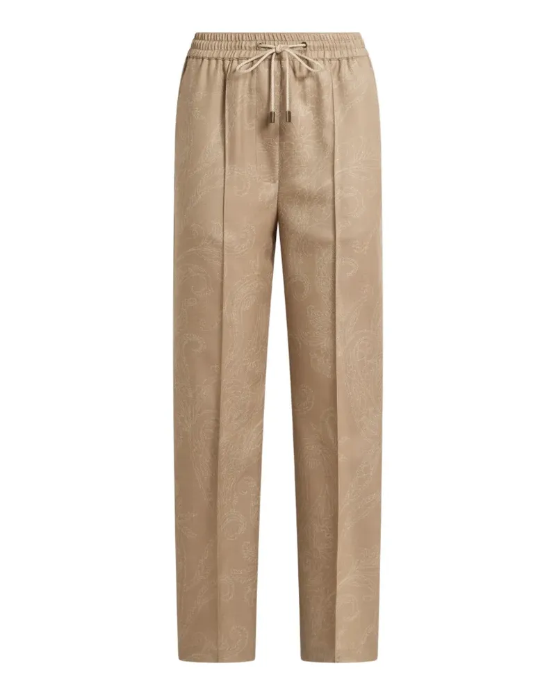 Etro Sportliche Woll-Jacquard-Hose mit Paisley-Motiv - Nude Nude