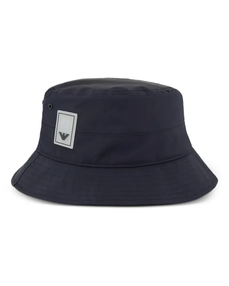 Emporio Armani Fischerhut mit Logo-Patch - Blau Blau