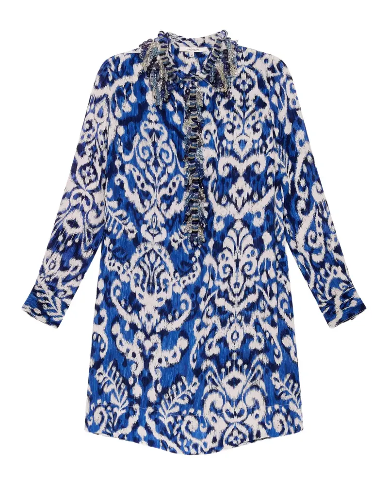 Maliparmi ikat-print bead-embellished dress - Blau Blau