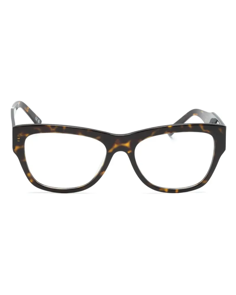 Balenciaga Eckige Brille mit Logo-Prägung - Braun Braun