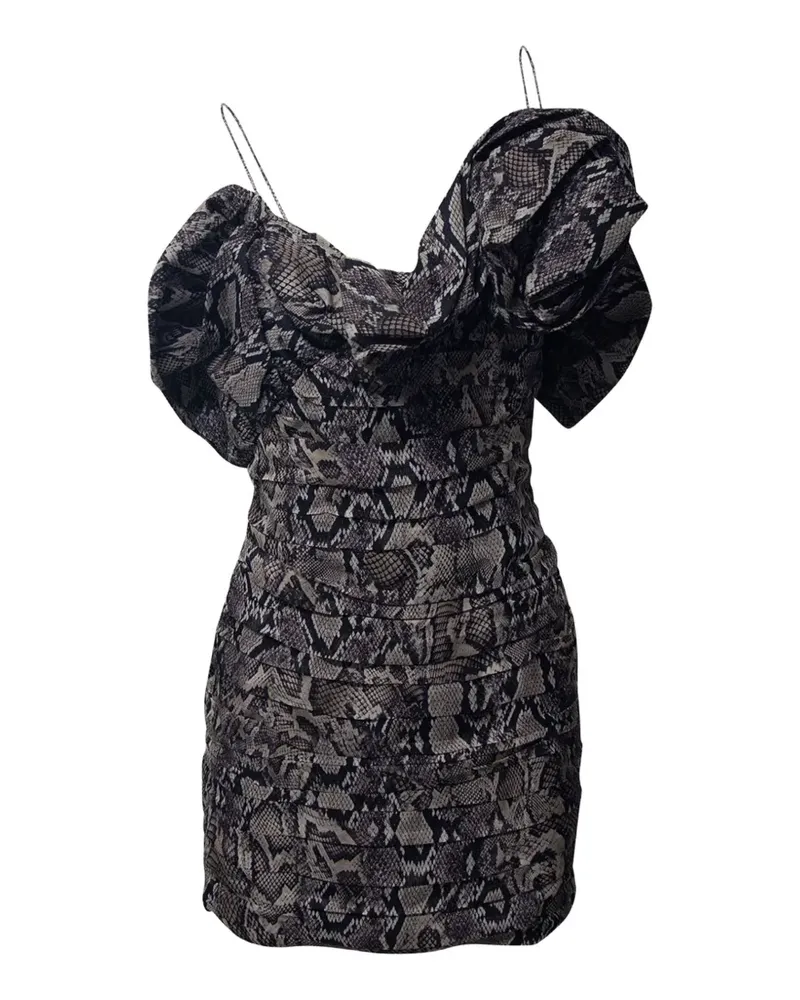 Magda Butrym ruffled snakeskin-print mini dress - Schwarz Schwarz