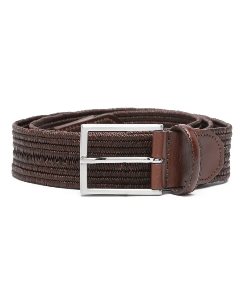 Canali Gürtel mit silberfarbener Schnalle - Braun Braun
