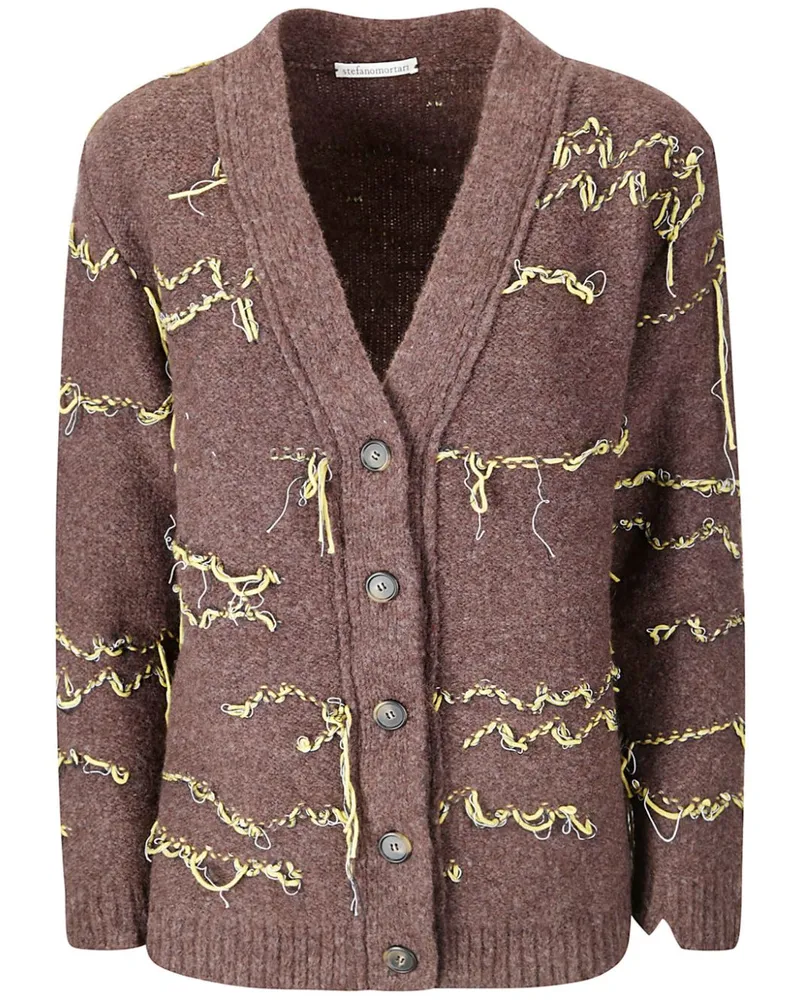 Stefano Mortari Cardigan mit V-Ausschnitt - Braun Braun
