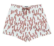 printed drawstring swim shorts - Blau