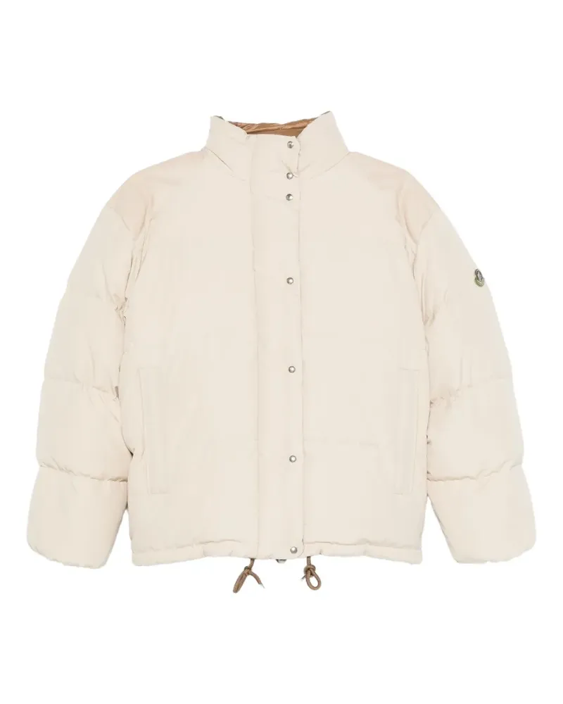 Moncler Verone Daunenjacke mit Lederbesatz - Nude Nude