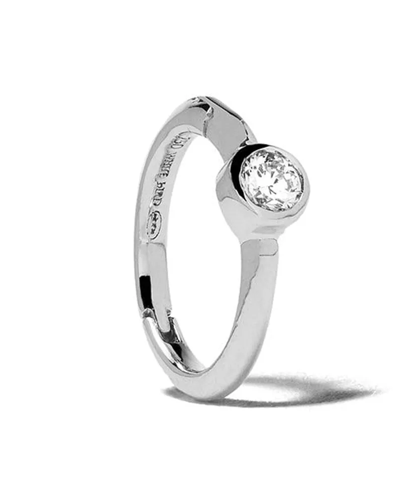 WHITE BIRD 18kt Weißgoldcreole mit Diamanten - Silber Silber