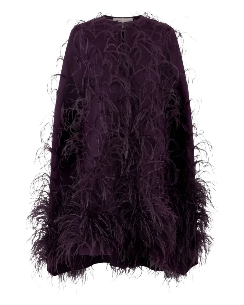 Valentino Garavani feather-detailing cape - Violett Violett