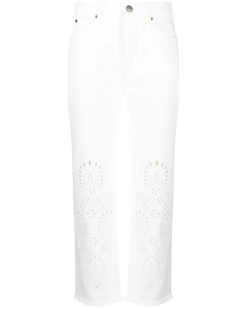 Twin-Set Gerade Jeans mit hohem Bund - Weiß Weiß