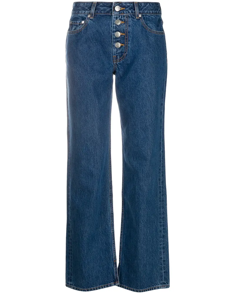Ganni Jeans mit geradem Bein - Blau Blau