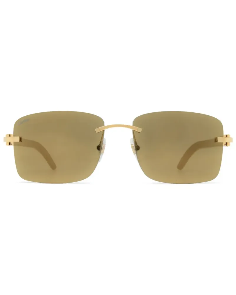 Cartier Brille mit eckigem Gestell - Gold Gold